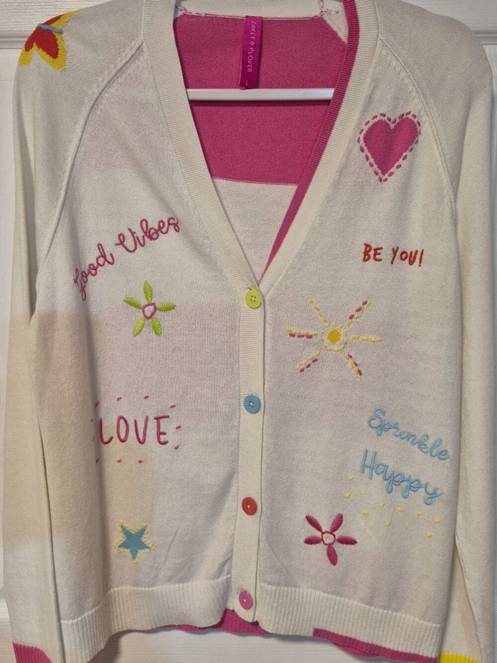 ZACKET & PLOVER Cardigan. Cotton and Cashmere. Size Large